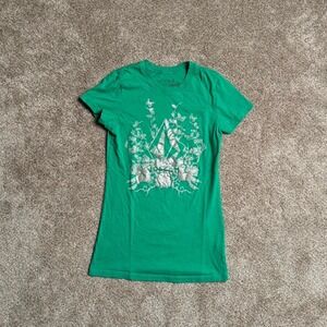 GREEN VOLCOM "SILVER PRINT" BUTTERFLY TEE